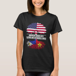 Amerikas Erbe mit Flaggen Philippino Vietnam T-Shirt