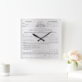 Amerikas erstes Einkommenssteuer-Form-silbernes Quadratische Wanduhr (Zuhause)