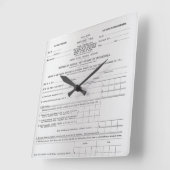 Amerikas erstes Einkommenssteuer-Form-silbernes Quadratische Wanduhr (Winkel)