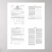 Amerikas erstes Einkommensteuerformular 1040 aus d Poster (Vorne)