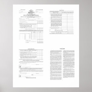 Amerikas erstes Einkommensteuerformular 1040 aus d Poster