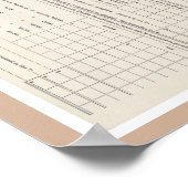 Amerikas erstes Einkommensteuerformular 1040 Poster (Ecke)