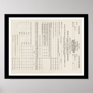 Amerikas erstes Einkommensteuerformular 1040 Poster