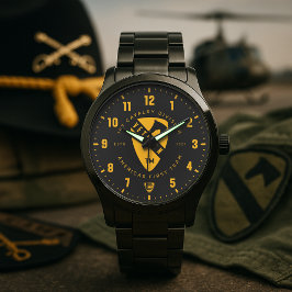 Amerikas erstes Team Veteran personalisiert Schwar Armbanduhr