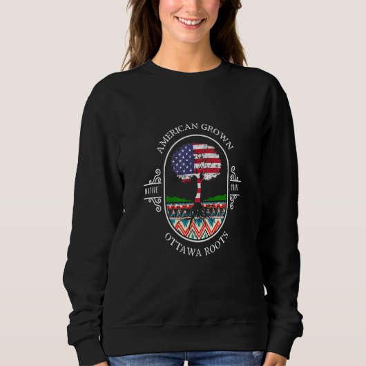 Amerikas Erwachsenenalter mit Ottawa-Stammesvölker Sweatshirt (Vorderseite)