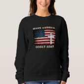 Amerikas Fahne mit dem Kreuz wieder zum Verderben Sweatshirt (Vorderseite)