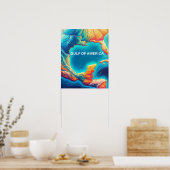 Amerikas farbenfrohe Landkarte mit Nachrichten Poster (Küche)