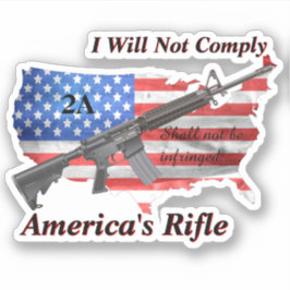 Amerikas Favorit Rifle USA Flag I wird nicht erfül Aufkleber