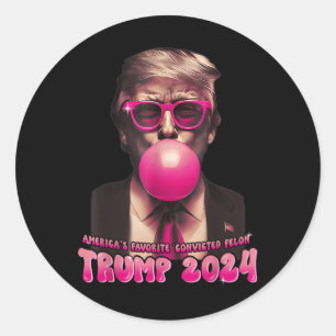 Amerikas Favorit Verurteilte Felon Pink Trump Bubb Runder Aufkleber