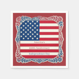 Amerikas Flagge 250. Jubiläum Unabhängigkeitstag Serviette