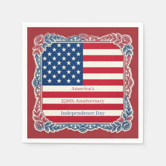 Amerikas Flagge 250. Jubiläum Unabhängigkeitstag  Serviette