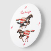 Amerikas Flaggenpferd läuft Thunder_Cove Große Wanduhr (Winkel)
