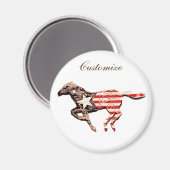 Amerikas Flaggenpferd läuft Thunder_Cove Magnet (Vorderseite/Rückseite)