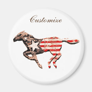 Amerikas Flaggenpferd läuft Thunder_Cove Magnet