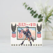 Amerikas Flaggenschild des Soldaten des Revolution Postkarte (Stehend Vorderseite)