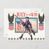 Amerikas Flaggenschild des Soldaten des Revolution Postkarte (Vorne/Hinten)