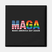 Amerikas Gay-Out-Gay Pride 2025 LGBTQ++ Magnet (Vorne)