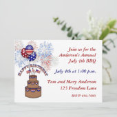 Amerikas Geburtstag 4. Juli Einladung (Stehend Vorderseite)