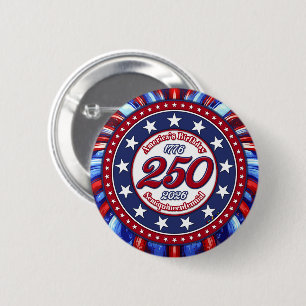 Amerikas Geburtstags-Semiquin-Grafik RWB Feuerwerk Button