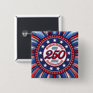 Amerikas Geburtstags-Semiquin-Grafikfeuerwerk RWB Button