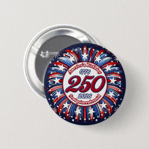Amerikas Geburtstags-Semiquin-Grafische Feuerwerk Button