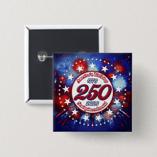 Amerikas Geburtstags-Semiquin-Grafische Feuerwerk  Button