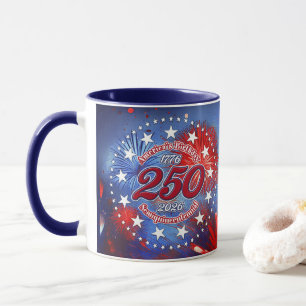 Amerikas Geburtstags-Semiquin-Grafischer Feuerwerk Tasse