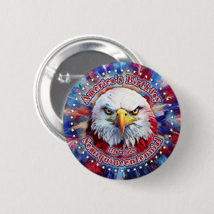 Amerikas Geburtstags-Semiquin-Rot-Adler-Feuerwerk Button