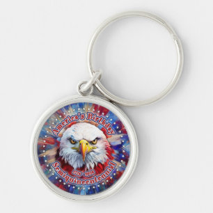 Amerikas Geburtstags-Semiquin-Rot-Adler-Feuerwerk Schlüsselanhänger