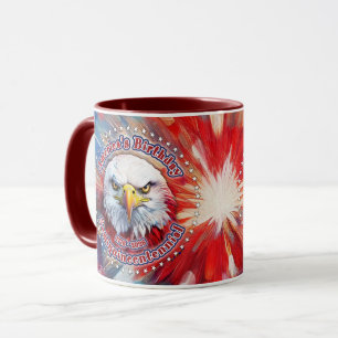 Amerikas Geburtstags-Semiquin-Rot-Adler-Feuerwerk Tasse