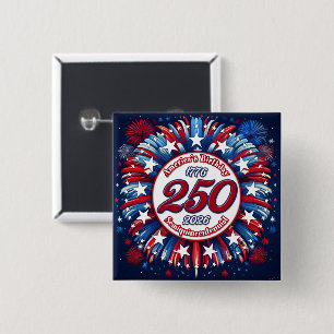 Amerikas Geburtstags-Semiquin-RWB-Grafische Feuerw Button