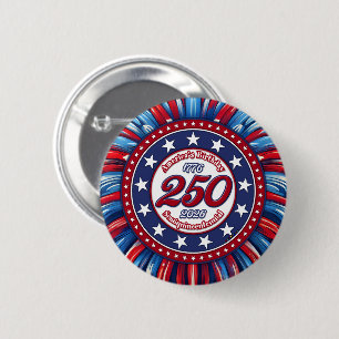 Amerikas Geburtstags-Semiquin-RWB-Grafische Feuerw Button
