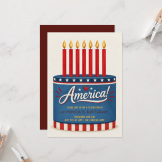 Amerikas Geburtstagsfeier 4. Juli Party-Einladung Einladung