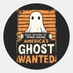 Amerikas Geist Gesucht Lustiger Halloween-Geist Runder Aufkleber