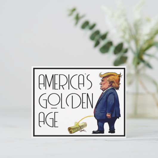 Amerikas goldenes Zeitalter Postkarte (Stehend Vorderseite)