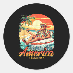 Amerikas Golf Trump 2024 Retro Strand Usa Amerika Runder Aufkleber