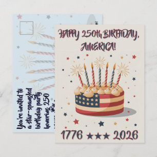 Amerikas große 250. Geburtstagsparty-Einladungspos Postkarte