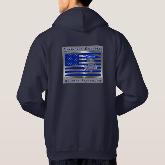 Amerikas "Guardian Im Flugzeug Paratrooper Flag" Hoodie (Rückseite)