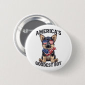 Amerikas Gütigster Schäferhund Button (Vorne & Hinten)