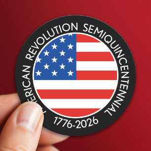 Amerikas Halb-Quinquennale 1776-2026 USA 250 Flagg Runder Aufkleber