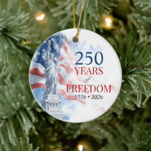 Amerikas Halb-Quinquennale 250 Jahre Freiheit Keramik Ornament