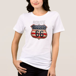 Amerikas Hauptstraße 66 Frauen Tri-Blend Shirt