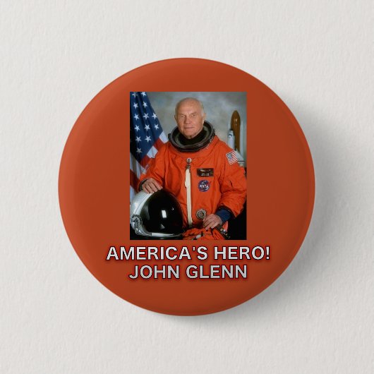 Amerikas Held-John Glenn-Knopf Button (Vorderseite)