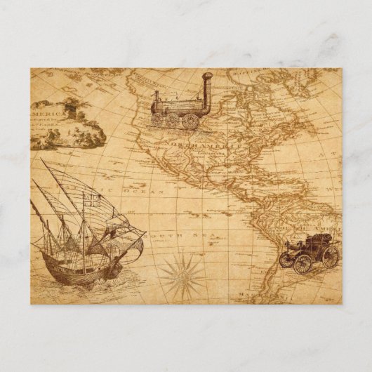 Amerikas Karte Vintag (Vorderseite)