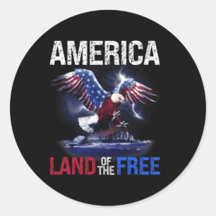 Amerikas Land der 4. Juli Unabhängigkeit Runder Aufkleber