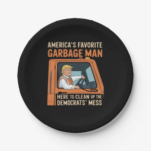 Amerikas Lieblings-Müllmann Trump 45 47 USA Pappteller