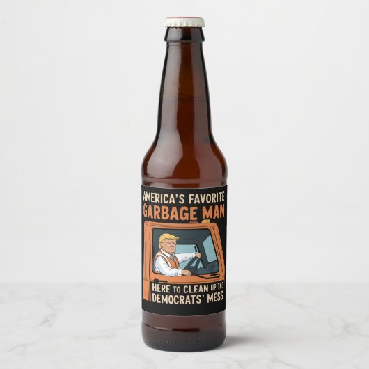 Amerikas Lieblingsgarbage Man Trump 45 47 USA Bierflaschenetikett (Vorderseite)