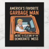 Amerikas Lieblingsgarbage Man Trump 45 47 USA Weinetikett (Einzelnes Label)