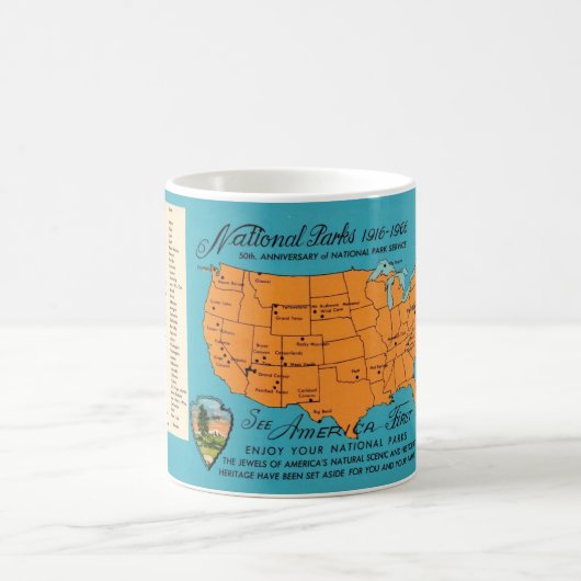 Amerikas National Parks Map Kaffeetasse (Mittel)