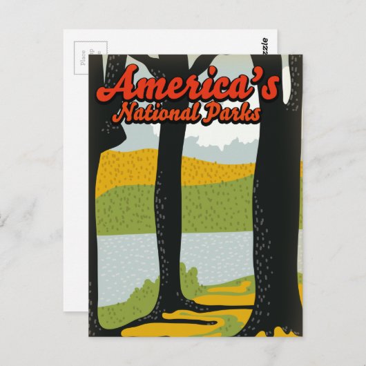 Amerikas Nationalparks Postkarte (Vorne/Hinten)